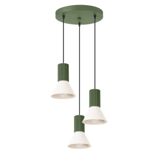 Lampă suspendată ESTRIA 3P bej/verde-oliv - Img 2