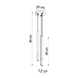 Lampă suspendată MOZAICA 3P Negru Auriu - Img 4