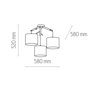 Lustra Alb Bej 3xE27 ALBERO 6553TK - Img 4