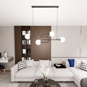 Lustra ATRIA 4 Negru OPAL - Img 4