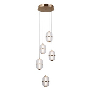 Lustra Auriu LED 5 becuri Alani - Img 4