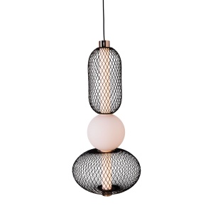 Lustra BORA P0591 LED Negru Auriu - Img 1