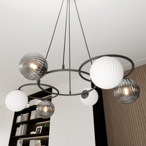 Lustra LIBRA 6 Negru MIX - Img 4