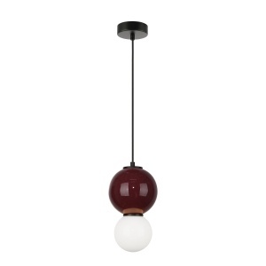 Lustra Rosu - Alb LED becuri Pieve