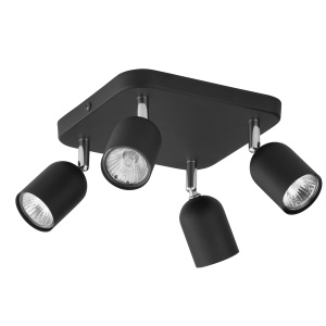 Plafoniera/ Aplica perete Negru Chrome 4xGU10 TOP 4418TK - Img 1