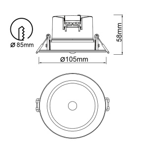 Spot incastrat Alb LED IP54 - 8W - CCT - PIR SENSOR YUCATAN 8850 - Img 2