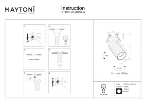 Spot incastrat C110CL-01-GU10-W - Calipso - Img 2