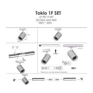 Spoturi pe sina Tokio SET 1F Negru 4xGU10 - Img 4