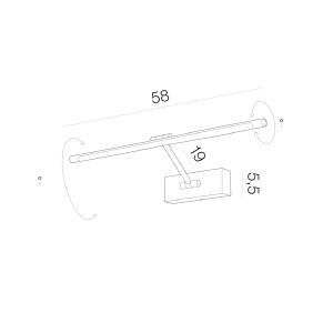 Aplica perete DAVINCI 58 Chrome - Img 2
