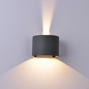 Aplica perete exterior moderna grafit rotunda 3000k Davos