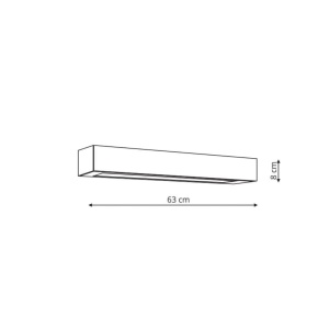 Aplica perete Ibros 63 cm Alb IP44 LED 3000K - Img 3