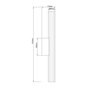 Aplica perete Linea 61 cm Negru LED CCT - Img 4