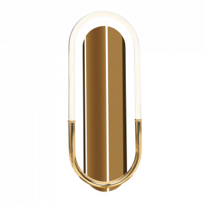 Aplica perete Olivia Maxlight Auriu -W0290D  Culoare: Auriu  Dimensiuni: Lungime 33cm, Latime 7.6cm, Inaltime 83cm  Material: Metal, Silicon Becuri: 1 x 15 W LED 230V, 1050 LM, CRI 90, 3000K