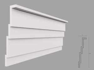 Bagheta de colt / Cornisa de interior BC15 dimensiuni 225x60x2000mm - Img 1