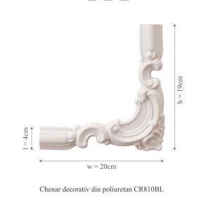 Chenar decorativ din poliuretan CR810BL - 20x1.8x19 cm - Img 3