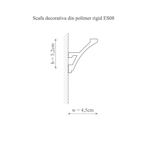 Cornisa polimer rigid, Manavi, ES8 - 5.2x4.5x200 cm - Img 2