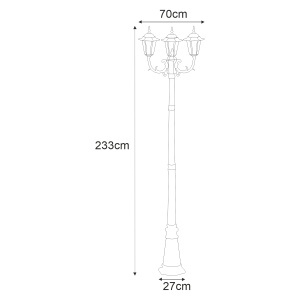 Lampa de gradina K-7009A2/3 Negru - STANDARD - Img 2