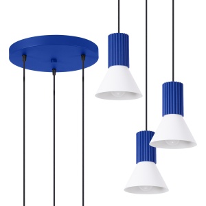 Lampă suspendată ESTRIA 3P alb/ultramarin