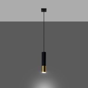 Lampă suspendată LOOPEZ 1 Negru Auriu - Img 3