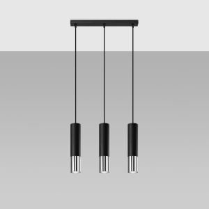 Lampă suspendată LOOPEZ 3L Negru Chrome - Img 2