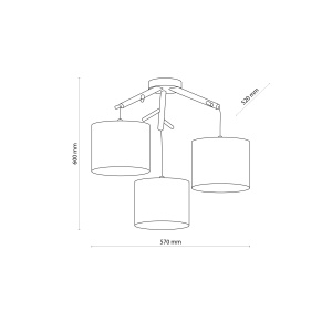 Lustra Alb Bej 3xE27 ALBERO 6556TK - Img 4
