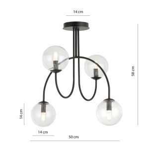 Lustra ARCHI 4A Negru TRANSPARENT - Img 3