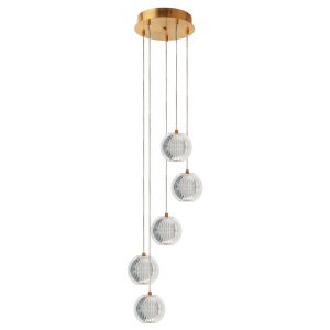 Lustra Brillant 5 Auriu LED CCT - Img 1