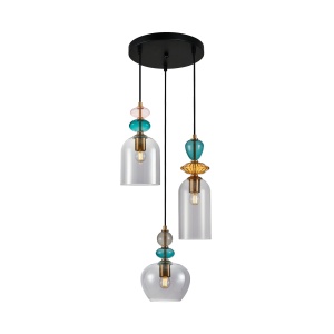 Lustra Busco Multicolor 3xE27 fumuriu - Img 1