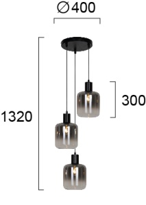 Lustra cu 3 pendule E27 Adam 4278400 - Img 2