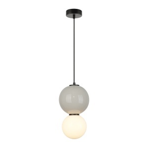 Lustra Gri - Alb LED becuri Pieve