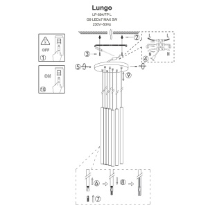 Lustra Lungo 7 Auriu 7xG9 - Img 4