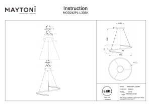 Lustra MOD242PL-L33BK - Curve - Img 4
