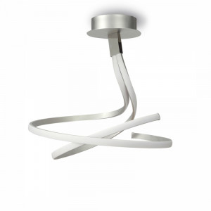 Lustra argintie, Lustra moderna argintie, Lustra argintie din metal, Lustra forma infinit, Lustra moderna argintie, Lustra living, Lustra living argintie, Lustra moderna, Lustra dormitor, Lustra dormitor argintie, Lustra metal, Lustra cu led, Lustra dimab