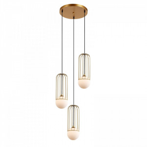 Lustra moderna aurie cu 3 pendule Simon