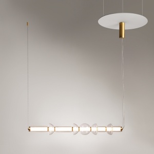 Lustra moderna aurie din metal si sticla cu led Maytoni Cosmo - Img 7