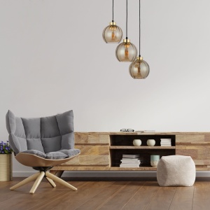 Lustra Negru Auriu 3xE27 DEVI 4637TK - Img 4