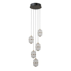 Lustra Negru - Auriu LED 5 becuri Alani