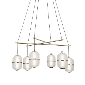 Lustra Negru - Auriu LED 6 becuri Alani - Img 5