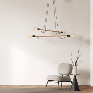 Lustra Negru Bej 4xE27 HELIX 4949TK - Img 2