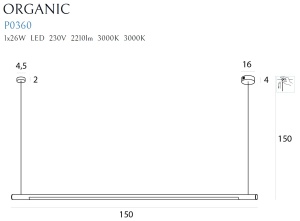 Lustra ORGANIC P P0360D LED Auriu - Img 4