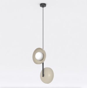 Lustra VANILA 2 Negru Bej - Img 2