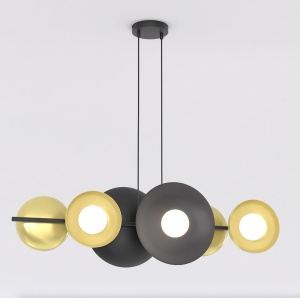 Lustra VOLUM 6 Negru Auriu