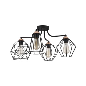 Plafoniera/ Aplica perete Negru Cupru 4xE27 GALAXY 1645TK - Img 1