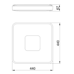 Plafoniera LED 80W 2700K-5000K telecomanda COIN SQUARE 7920 - Img 2