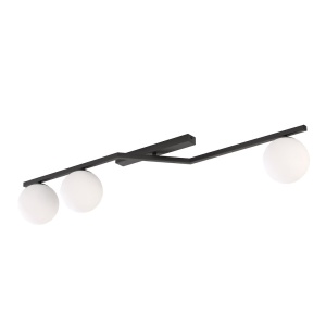 Plafoniera NATON 3 Negru sticla alba