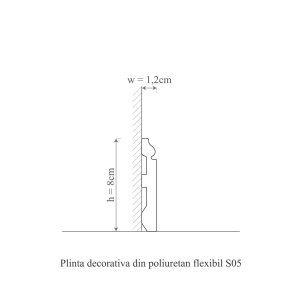 Plinta poliuretan felxibil, Manavi, S5F-8x1.2x244 cm - Img 2