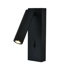Aplica perete de citit 3W 3000K Negru Incarcator tip C TARIFA III 8985