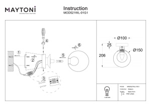 Aplica perete MOD521WL-01G1 - Basic form - Img 2