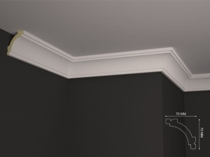 Bagheta de colt / Cornisa de interior poliuretan BC39 dimensiuni 70x70x2000mm - Img 2