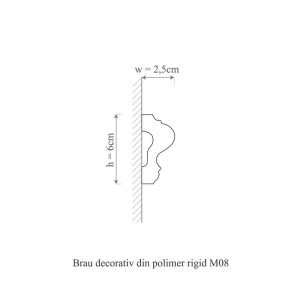 Brau polimer rigid, Allegria, M8 - 6x2.5x200 cm - Img 2